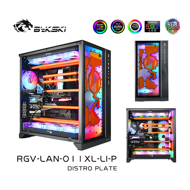 Bykski - Lian Li Dynamic XL Front Distro Plate RBW (RGV-LAN-O11XL-LI-P)